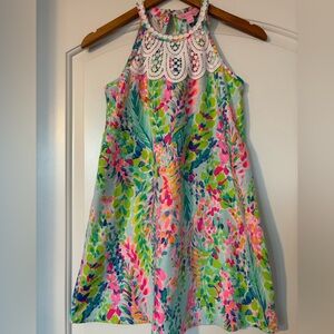 RARE Lilly Pulitzer size 12 girls Mini Pearl Shift Dress “Catch the  Wave” print